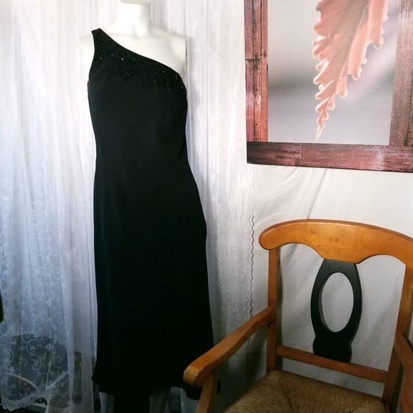 Jones NY Beaded One Shoulder Dress - Picture 4 of 11